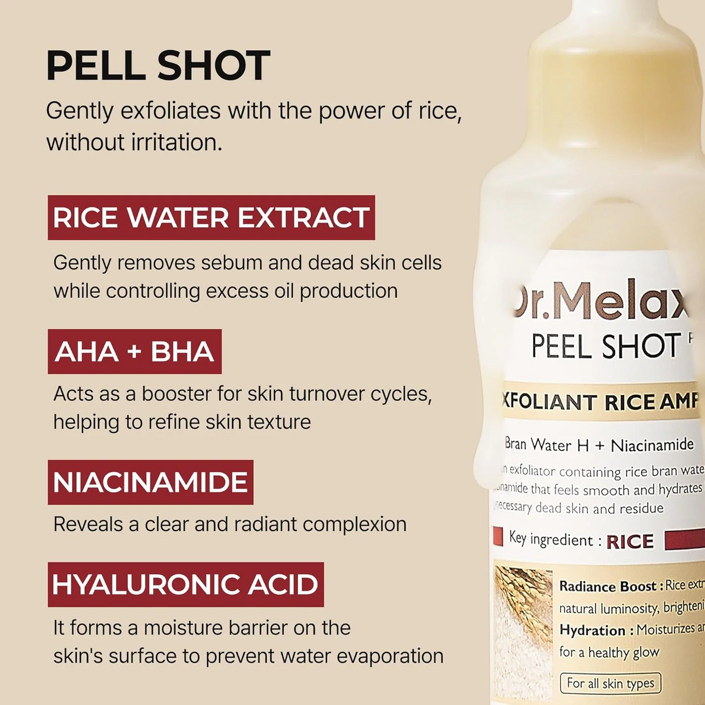 Pack of 2 | Dr. Melaxin™ Peel Shot Exfoliant Rice Ampoule